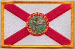 Florida Embroidered Flag Patch, style 08.