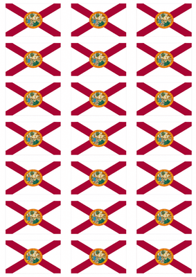 Florida Flag Stickers - 21 per sheet