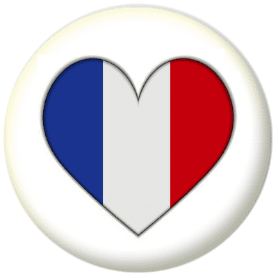 France Country Flag Heart 25mm Pin Button Badge