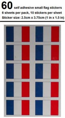 France Country Flag Stickers (pack of 60).