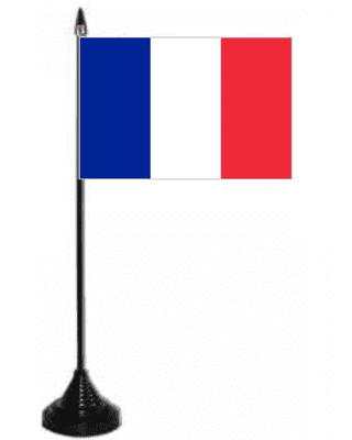 France Desk / Table Flag with plastic stand and base.