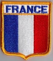 France Embroidered Flag Patch, style 06.