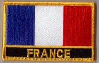 France Embroidered Flag Patch, style 09.