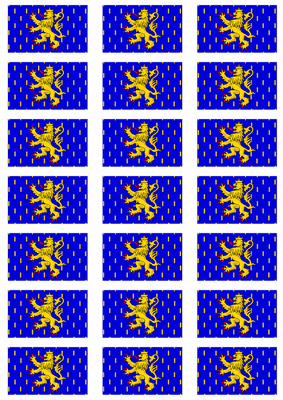Franche-Comté Flag Stickers - 21 per sheet