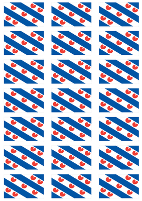 Friesland Flag Stickers - 21 per sheet