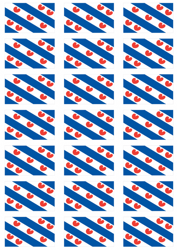 Friesland Flag Stickers - 21 per sheet