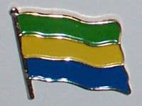 Gabon Country Flag Enamel Pin Badge