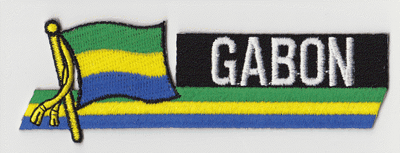 Gabon Embroidered Flag Patch, style 01.