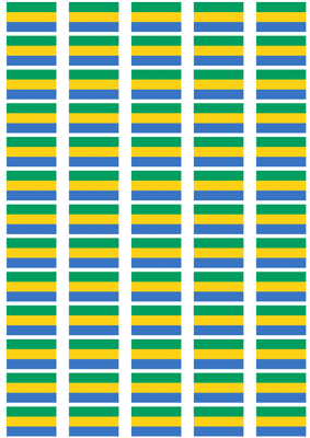 Gabon Flag Stickers - 65 per sheet
