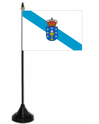Galicia Desk / Table Flag with plastic stand and base.
