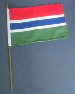 Gambia Country Hand Flag - Medium (stitched).