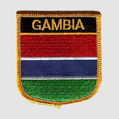 Gambia Embroidered Flag Patch, style 07.