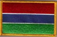 Gambia Embroidered Flag Patch, style 08.
