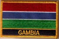 Gambia Embroidered Flag Patch, style 09.