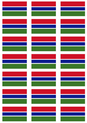 Gambia Flag Stickers - 21 per sheet