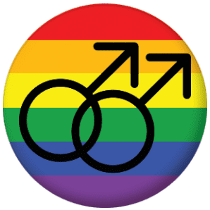 Gay Male Pride Flag 25mm Button Badge
