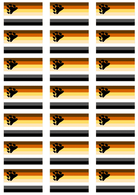 Gay Pride Bear Flag Stickers - 21 per sheet