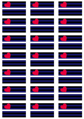 Gay Pride Leather Flag Stickers - 21 per sheet
