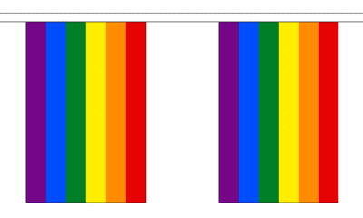 Gay Pride Rainbow Bunting, rectangular, 9 metre
