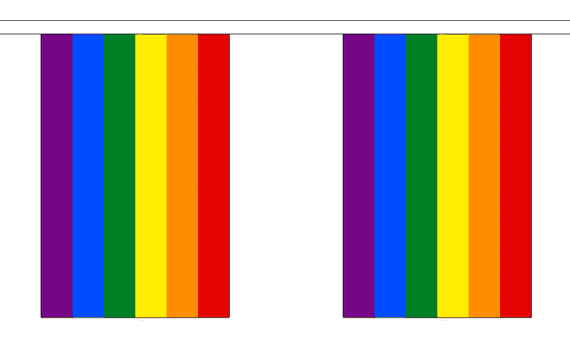 Rainbow Gay Pride Bunting, rectangular, 9 metre