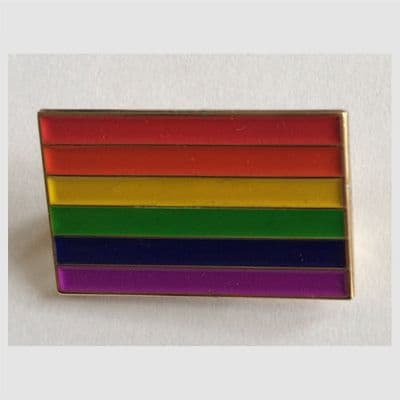 Gay Pride Rainbow Flag Rectangular Enamel Pin Badge