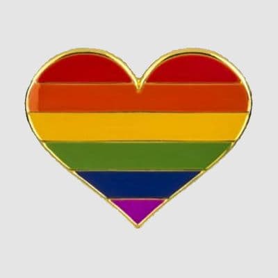 Gay Pride Rainbow Heart Flag Enamel Pin Badge