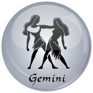 Gemini Astrology Grey 58mm Keyring