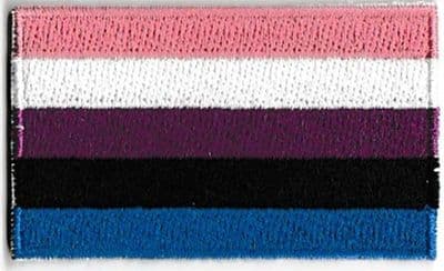 Genderfluid Pride Embroidered Flag Patch, style 04