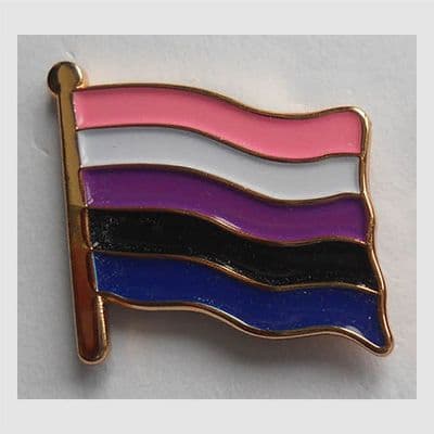 Genderfluid Pride Flag Enamel Pin Badge