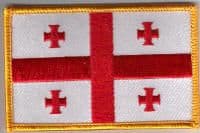 Georgia Embroidered Flag Patch, style 08.