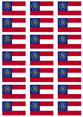 Georgia Flag Stickers - 21 per sheet