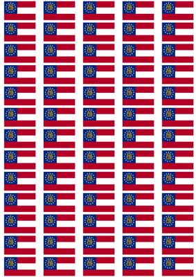 Georgia Flag Stickers - 65 per sheet