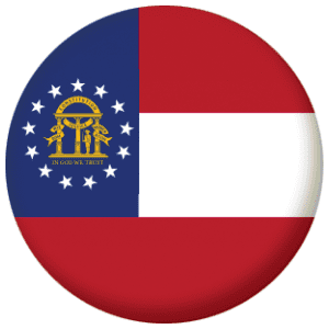 Georgia State Flag 58mm Button Badge