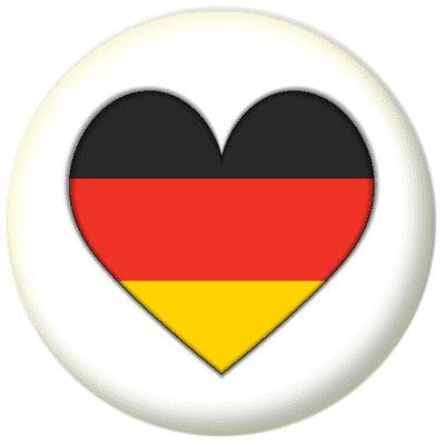 Germany Country Flag Heart 25mm Button Badge
