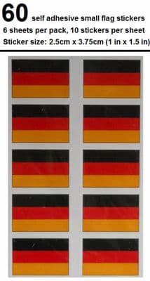 Germany Country Flag Stickers (pack of 60).