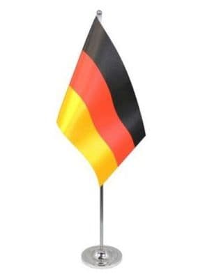 Germany Desk / Table Flag with chrome stand and base.