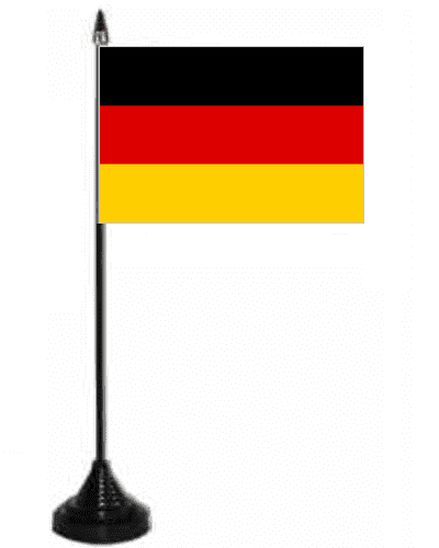 Germany Desk / Table Flag with plastic stand and base.
