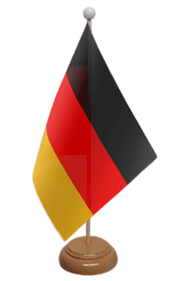Germany Desk / Table Flag with wooden stand and base