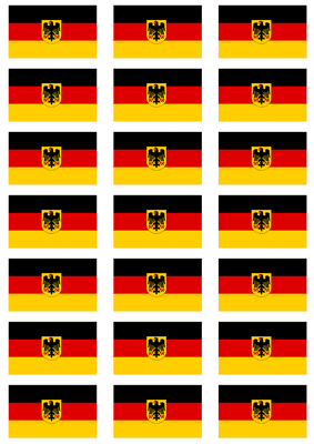 Germany Eagle Flag Stickers - 21 per sheet