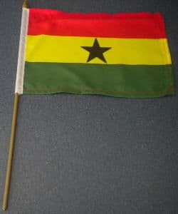 Ghana Country Hand Flag - Medium (stitched).