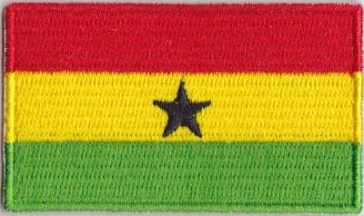 Ghana Embroidered Flag Patch, style 04.