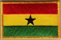 Ghana Embroidered Flag Patch, style 08.