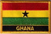 Ghana Embroidered Flag Patch, style 09.