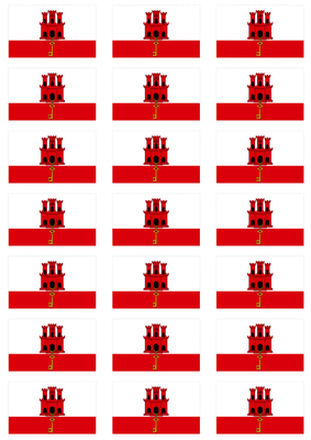Gibraltar Flag Stickers - 21 per sheet