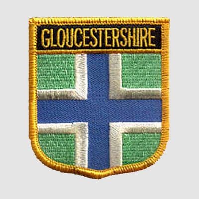 Gloucestershire Embroidered Flag Patch, style 07.
