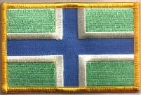 Gloucestershire Embroidered Flag Patch, style 08.