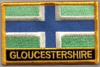 Gloucestershire Embroidered Flag Patch, style 09.