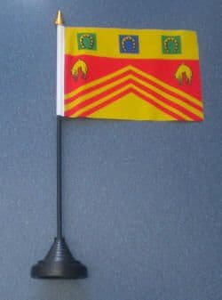 Gloucestershire old Desk / Table Flag with plastic stand and base.