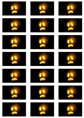 Glowing Pumpkin Face Sad Stickers - 21 per sheet