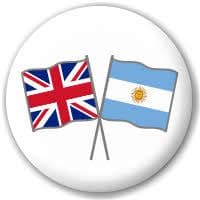 Great Britain and Argentina Friendship Flag 25mm Pin Button Badge
